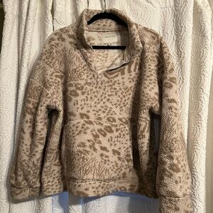 American Eagle Animal Print quarter zip